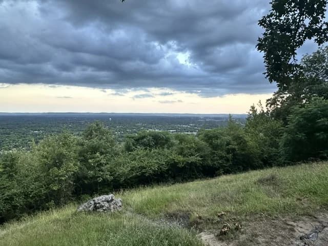 Wide mountain overlook above Hot Springs Arkansas
